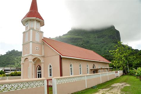 Temple Protestant De Vaitape Bora Bora Tahiti Heritage