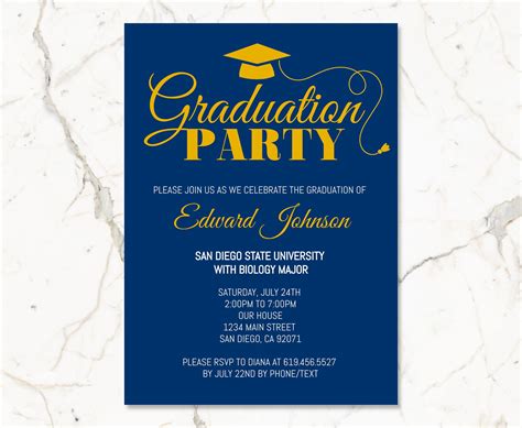 Invitation Paper Invitation Design Text Layout Graduation Party