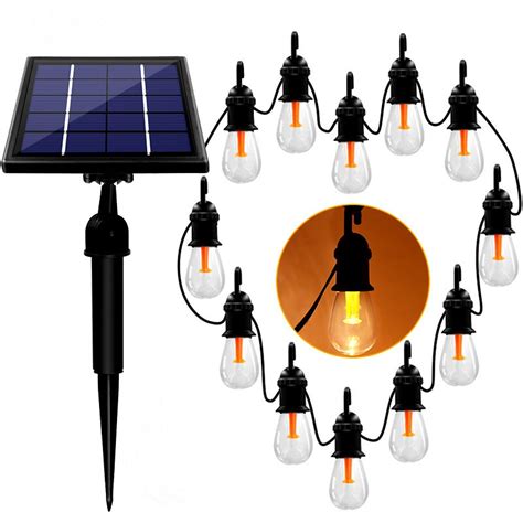 12 Bulbs Solar Light String Waterproof Edison 48ft Solar Bulb Lights