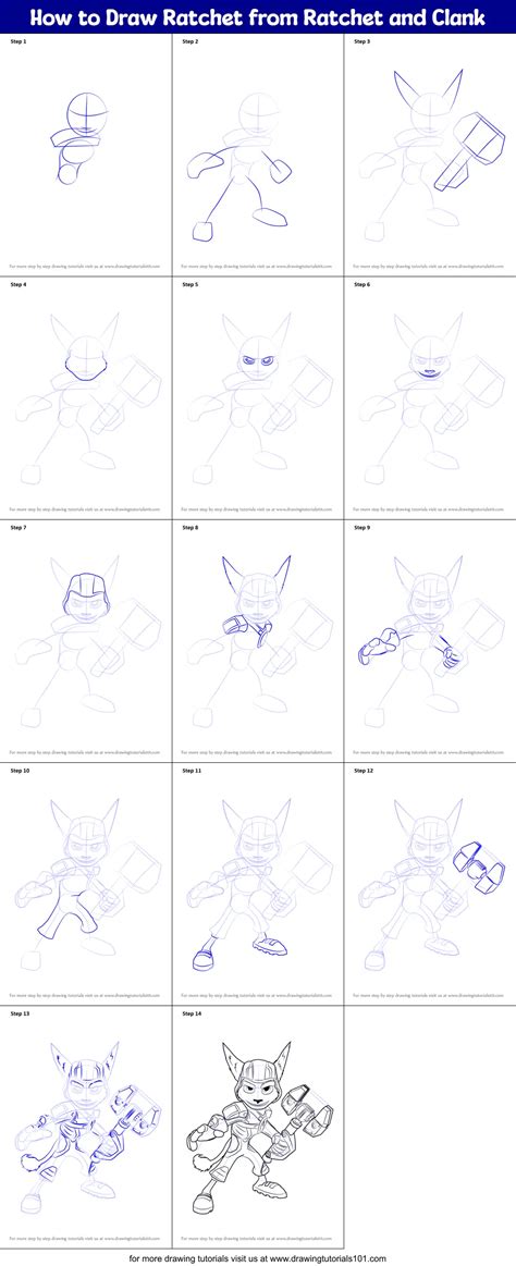 How To Draw Ratchet From Ratchet And Clank Ratchet And Clank Step By