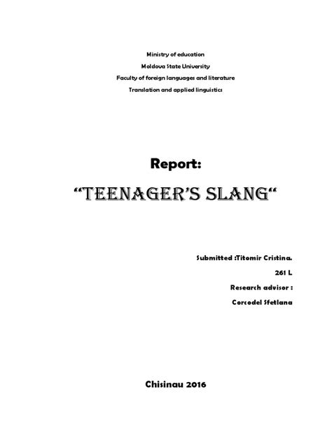 Teenagers Slang Pdf Slang Lexicology