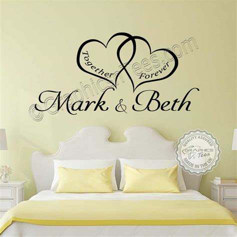 Unique bedroom stickers featuring millions of original designs created and sold by independent artists. Personalised Bedroom Wall Sticker, Together Forever ...