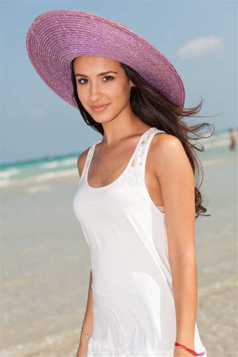 Beautiful Young Woman In Miami Beach Stock Photo Image Of Cuban