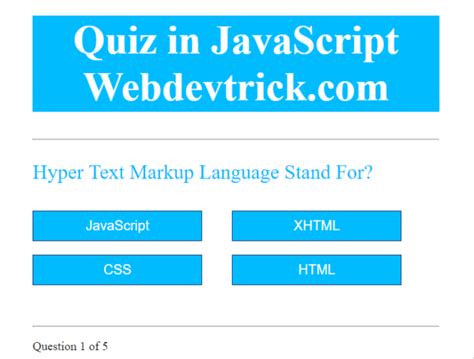 Javascript Quiz Program How To Create Js Quiz App