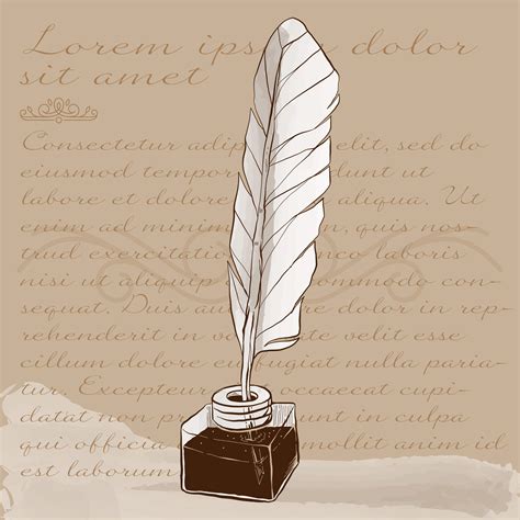 Inkwell And Old Ink Pen Illustration 175462 Vector Art At Vecteezy