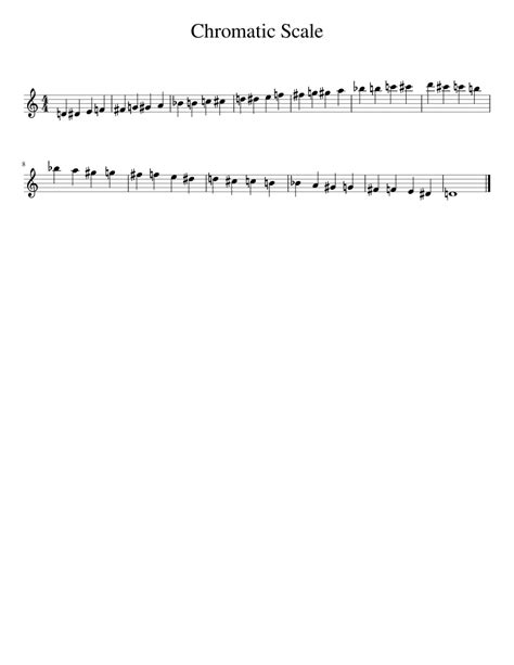 Chromatic Scale Sheet Music For Saxophone Alto Solo