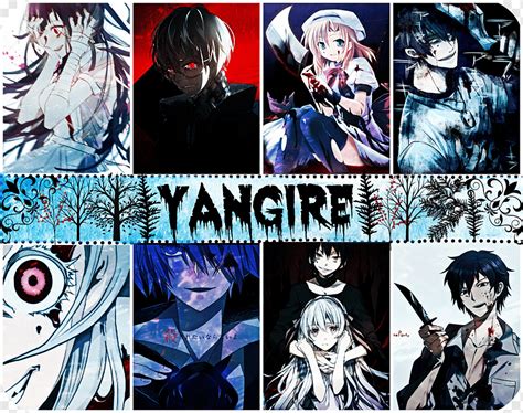 انمي Yangire Yandere Word Manga ، أنمي شعر أسود خلفية كمبيوتر شخصية