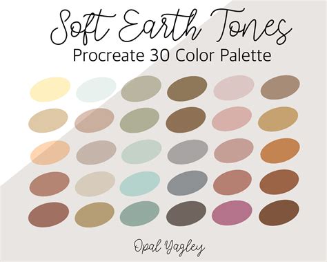 Drawing And Illustration Color Swatches Soft Procreate Color Palette