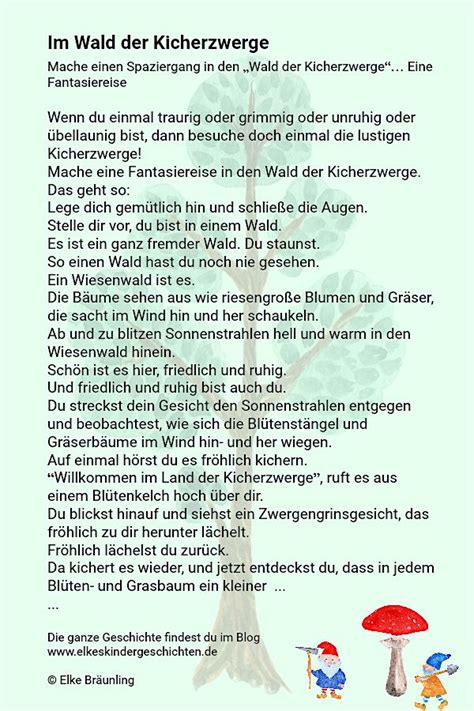 Im Wald der Kicherzwerge * Elkes Kindergeschichten | Geschichten für