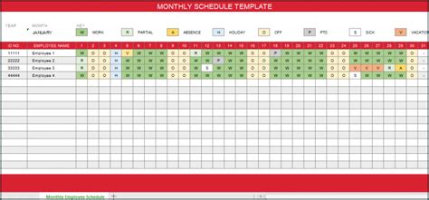 》free Printable Monthly Employee Schedule Template Excel