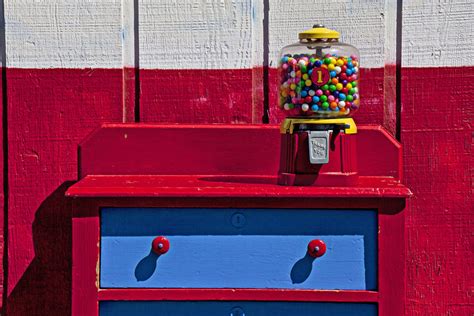 Gum Ball Machine On Red Desk Photograph By Garry Gay Fine Art America
