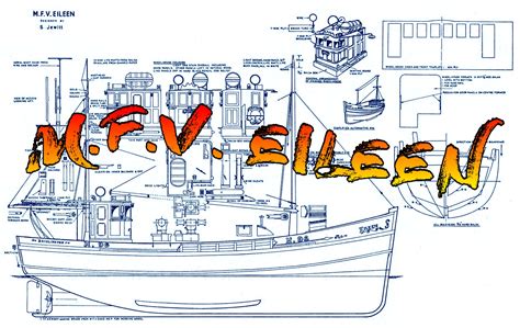 Full Size Printed Plans Inshore Fishing Boat Mfv Eileen Scale 124