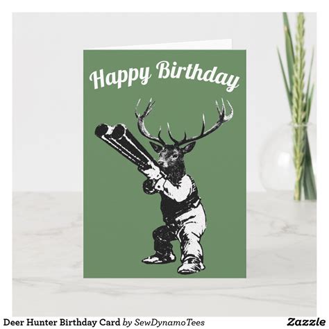 Deer Hunter Birthday Card Zazzle Happy Birthday Hunting Birthday