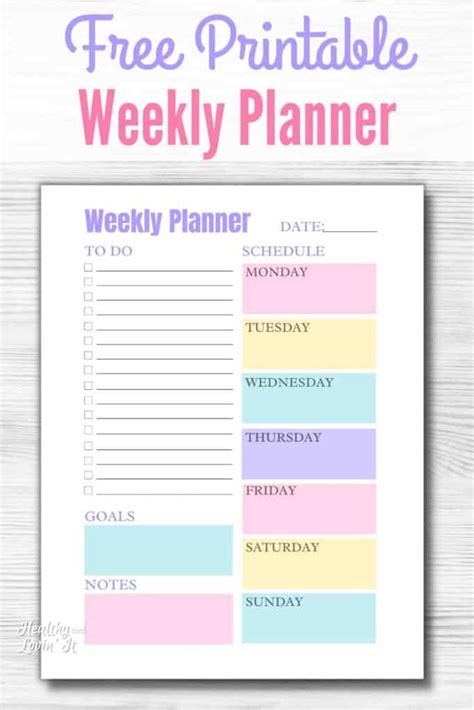 Weekly Planner Printable Cute