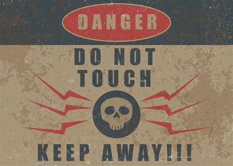Dont Touch Warning Retro Poster 178246 Vector Art At Vecteezy