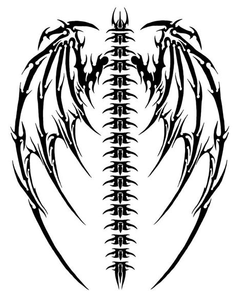 Tribal Dragon Wings Tattoos