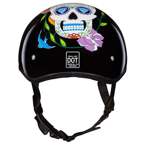 Daytona D.O.T Diamond Skull Cap Helmet | Skull cap helmet, Half helmets, Helmet design