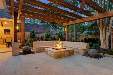 Contemporary Pergola And Outdoor Living Room In Memorial Area Tcp