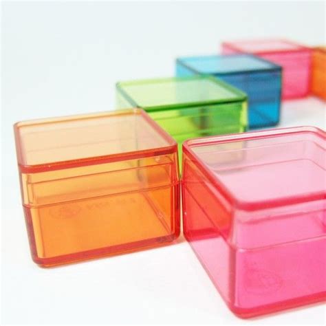 Tiny Color Square Plastic Boxes 12pcs By Patchsupplyshop On Etsy Work