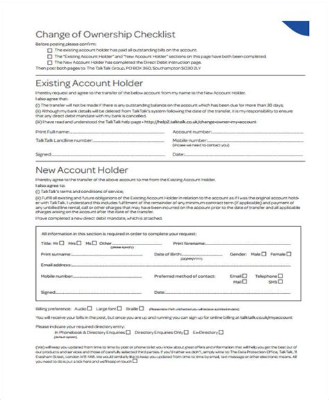 Top Change Of Ownership Form Templates Free To Dow Vrogue Co