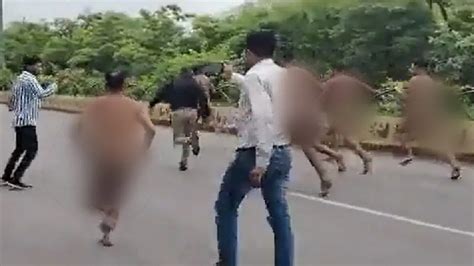 chhattisgarh shocking nude protest by sc st youths over alleged government job scam video