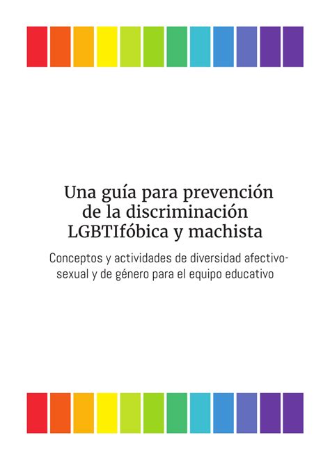 Pdf Una Guía Para Prevención De La Discriminación Lgbtifóbica Y