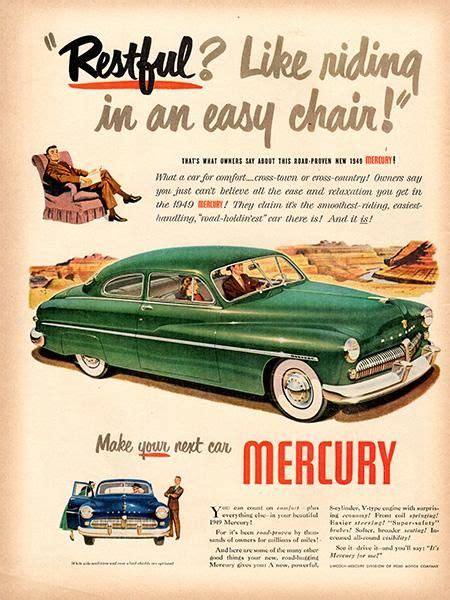 1949 Original Print Ad Mercury Car Automobile Transportation