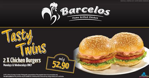 Find the best promotions and specials for restaurants in kimberley. Tasty Twins Special @ Barcelos • Kimberley PORTAL