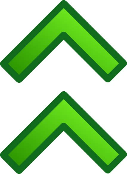 Green Up Double Arrows Set Clip Art At Vector Clip Art