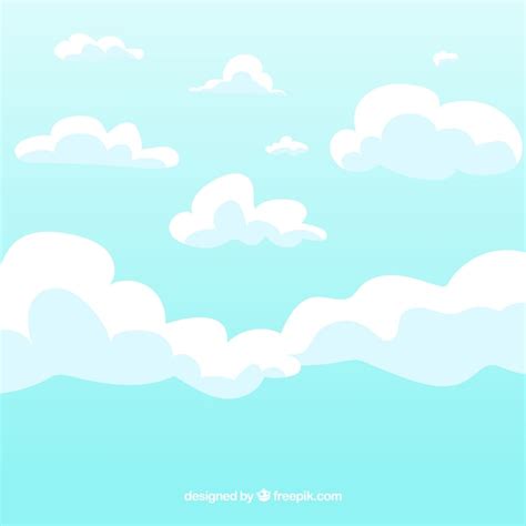 Clouds Background In Flat Design Free Vector