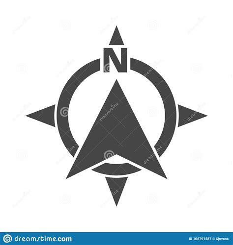 Vector North Direction Compass Icon Stock Vector - Illustration of orientation, gray: 168791587