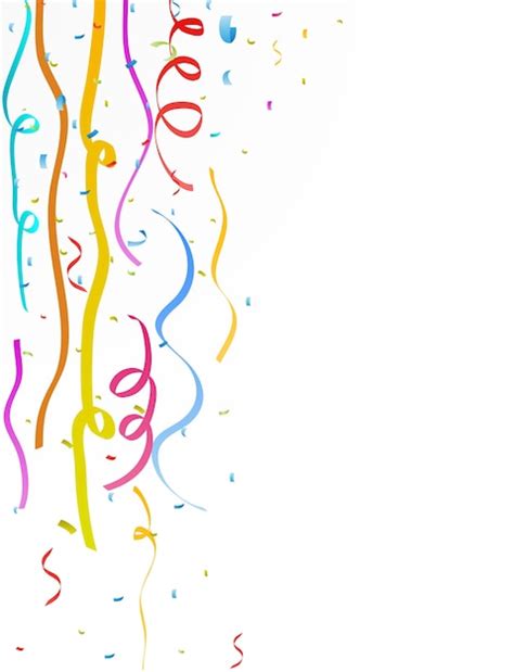 Premium Vector Colorful Celebration Ribbon With Confetti