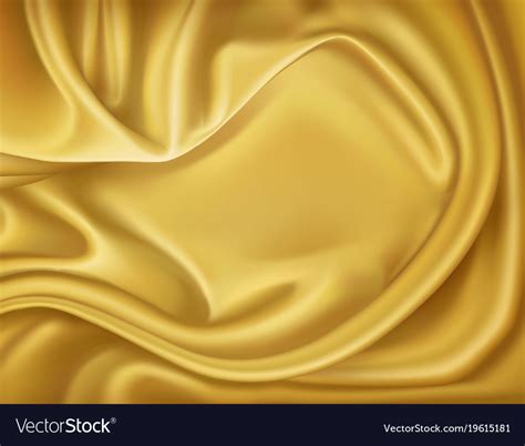Luxury Realistic Golden Silk Satin Textile Vector Image