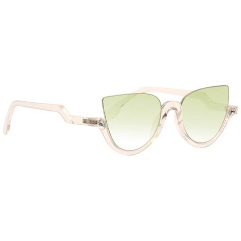 Dua Lipa Style Half Rimmed Color Tint Cat Eye Celebrity Sunglasses Cosmiceyewear