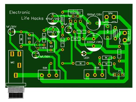 TDA2003 Circuit amplifier and mic | Electronic circuit projects, Amplifier, Circuit