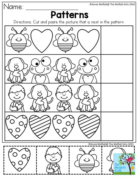 valentine s day cut and paste worksheets