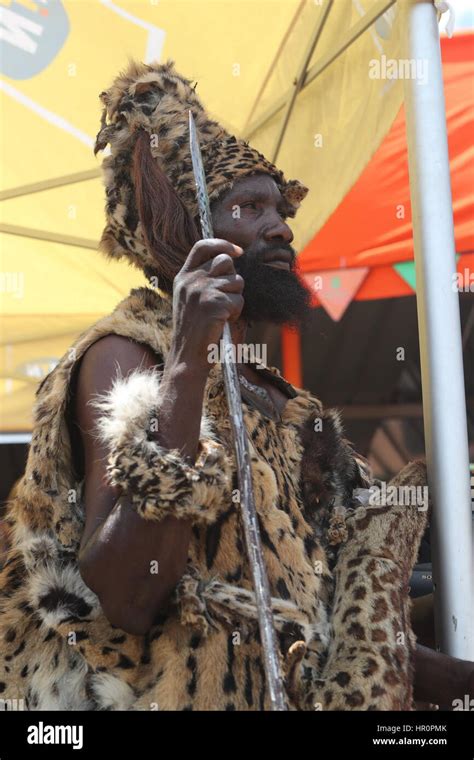 Chipata Zambia 25th Feb 2017 A Ngoni Warrior Attends The Ncwala
