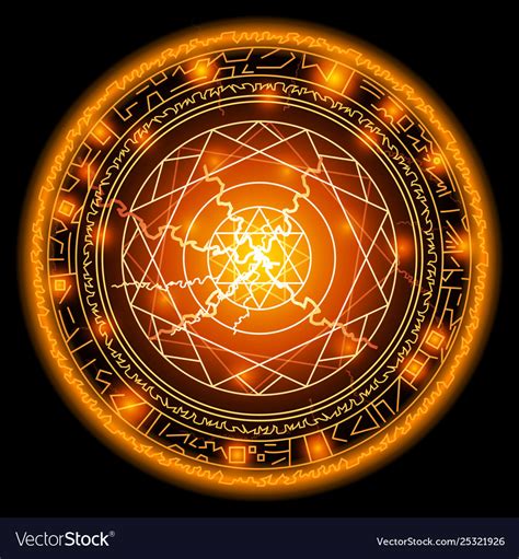 Spell (ritual), a magical ritual. Magic spell ring magical circle superhero concept Vector Image