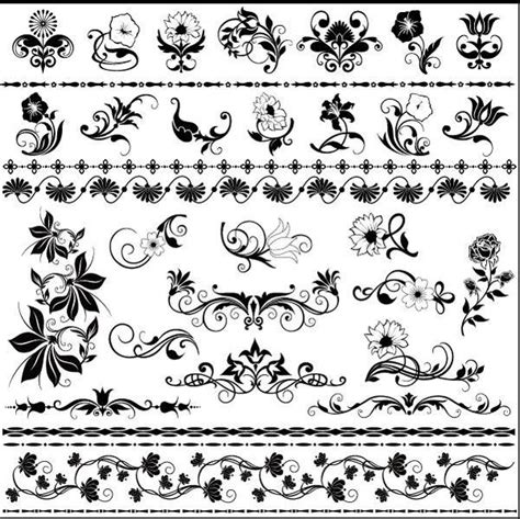Floral Ornaments With Seamless Borders Vector Free Download