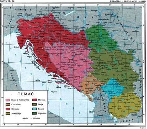 Zemljevid Jugoslavije