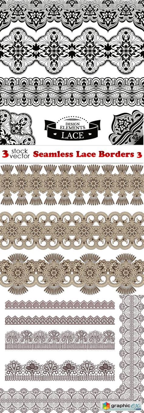 Vectors Seamless Lace Borders 3 Free Download Vector Stock Image