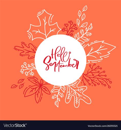 Hand Drawn Autumn Typography Poster White Vector Image