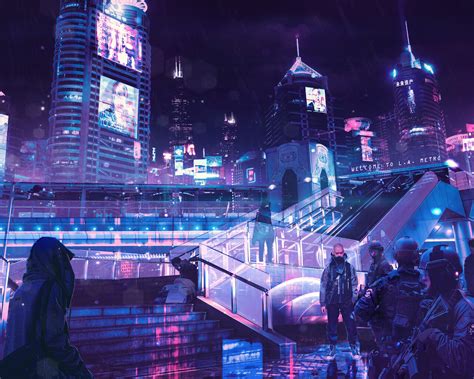 1280x1024 Cyberpunk Neon City 1280x1024 Resolution Hd 4k Wallpapers Images Backgrounds Photos