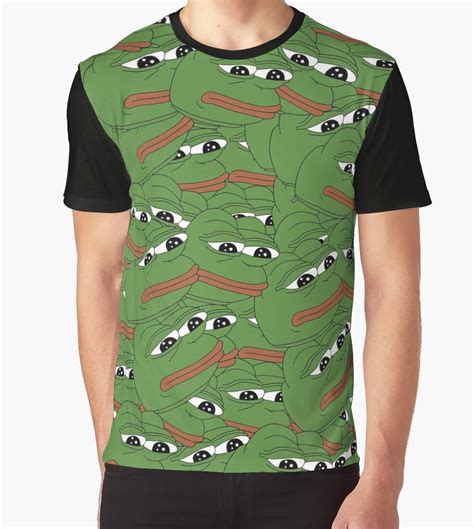 Pepe Allover Pattern Sad Frog Meme Graphic T Shirts By Weeaboofactory