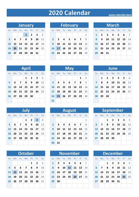 Printable 2021 Calendar With Holidays Usa