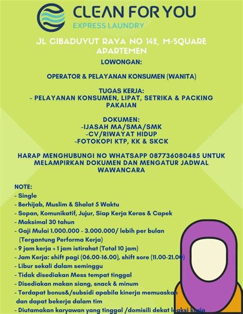 Smp negeri 1 purwodadi merupakan salah satu sekolah menengah pertama di purwodadi, grobogan. Lowongan Kerja Laundry Bandung 2020 Lulusan SD SMP - Loker ...