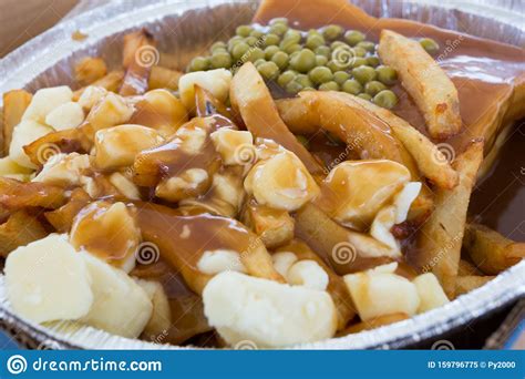 Poutine French Fries Cheese Curds Gravy Stock Image Image Of