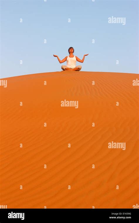 Meditation In The Desert Stock Photo Alamy