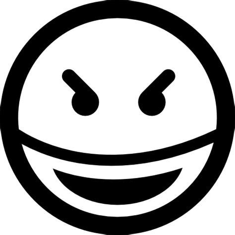 Evil Smile Square Emoticon Face Icon