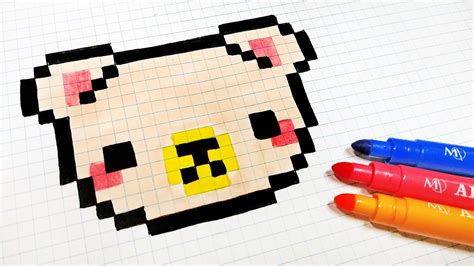 Handmade Pixel Art How To Draw A Kawaii Bear Pixelart